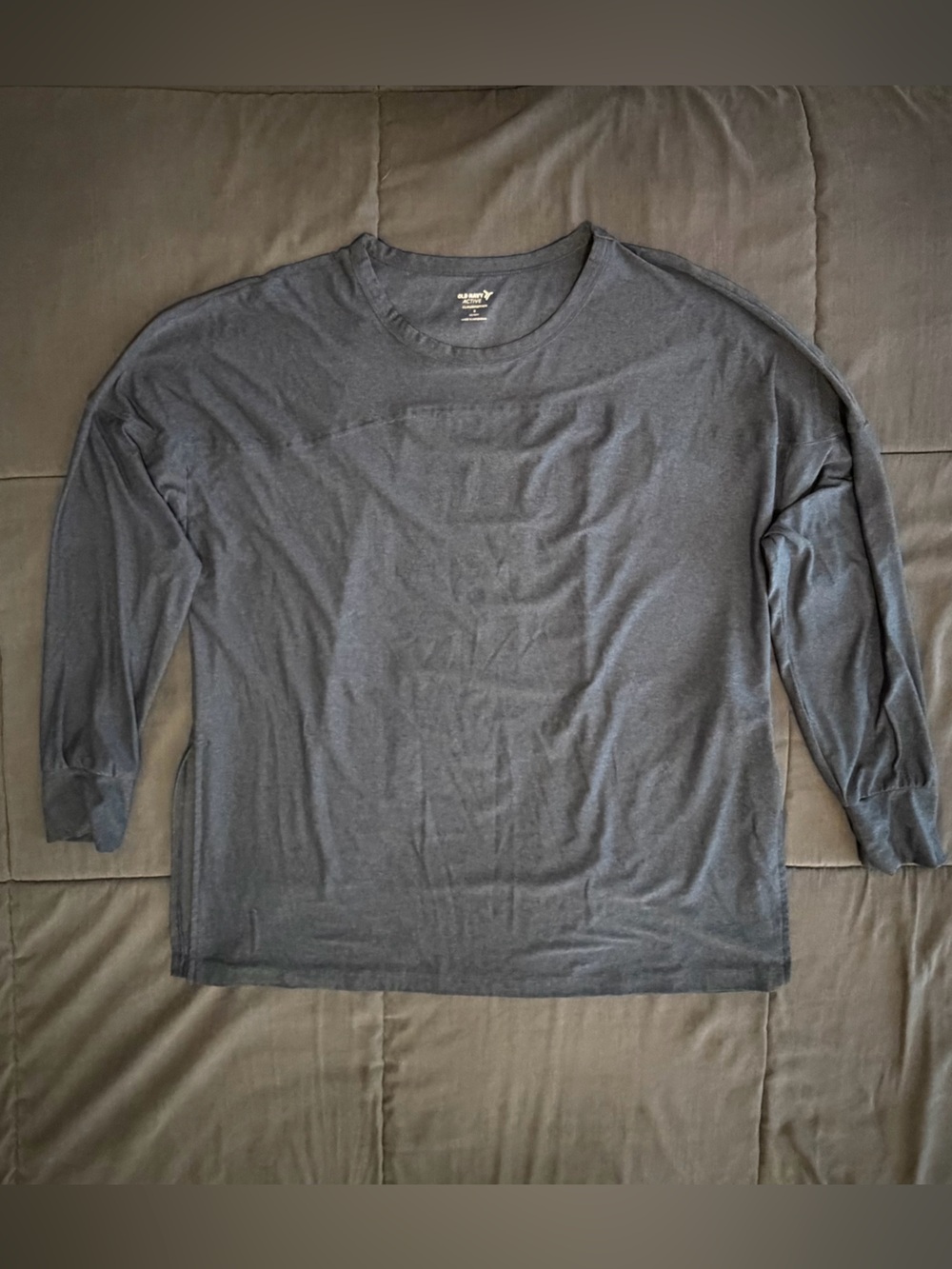 Old Navy Women’s Small Long-Sleeve Crew Neck Tunic Shirt - Gray Blue